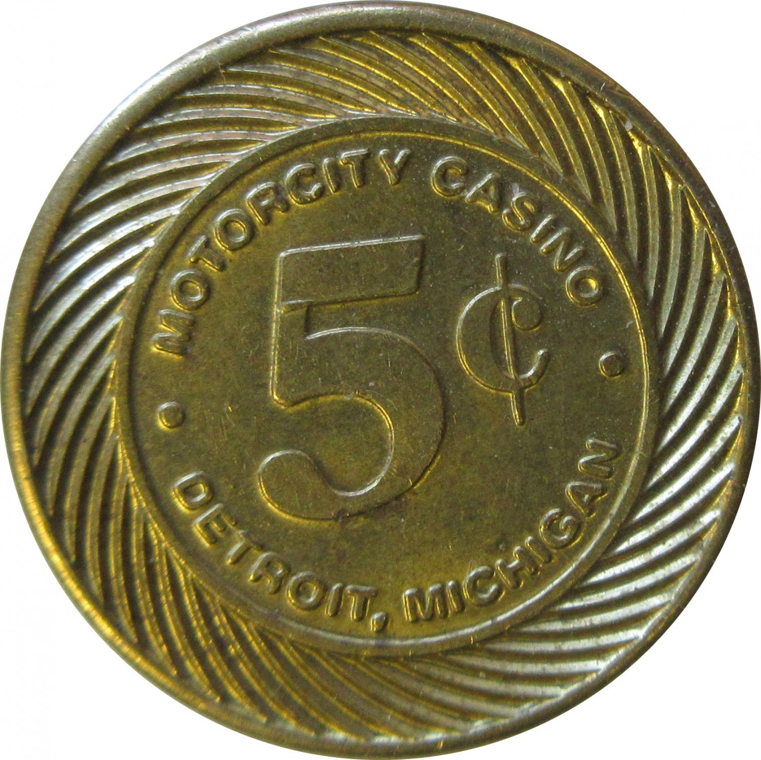 Detroit Michigan Token, Motor City Casino 5 Cent