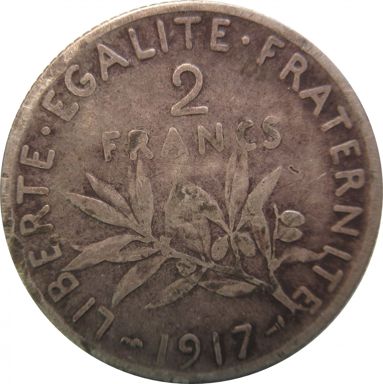 1917 France 2 Franc SILVER