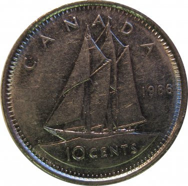 1986 Canadian Dime