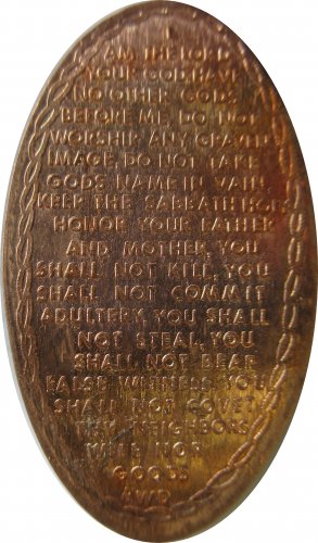 10 Commandment Elongated Coin