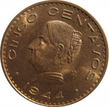 1944 Mexico 5 Centavos