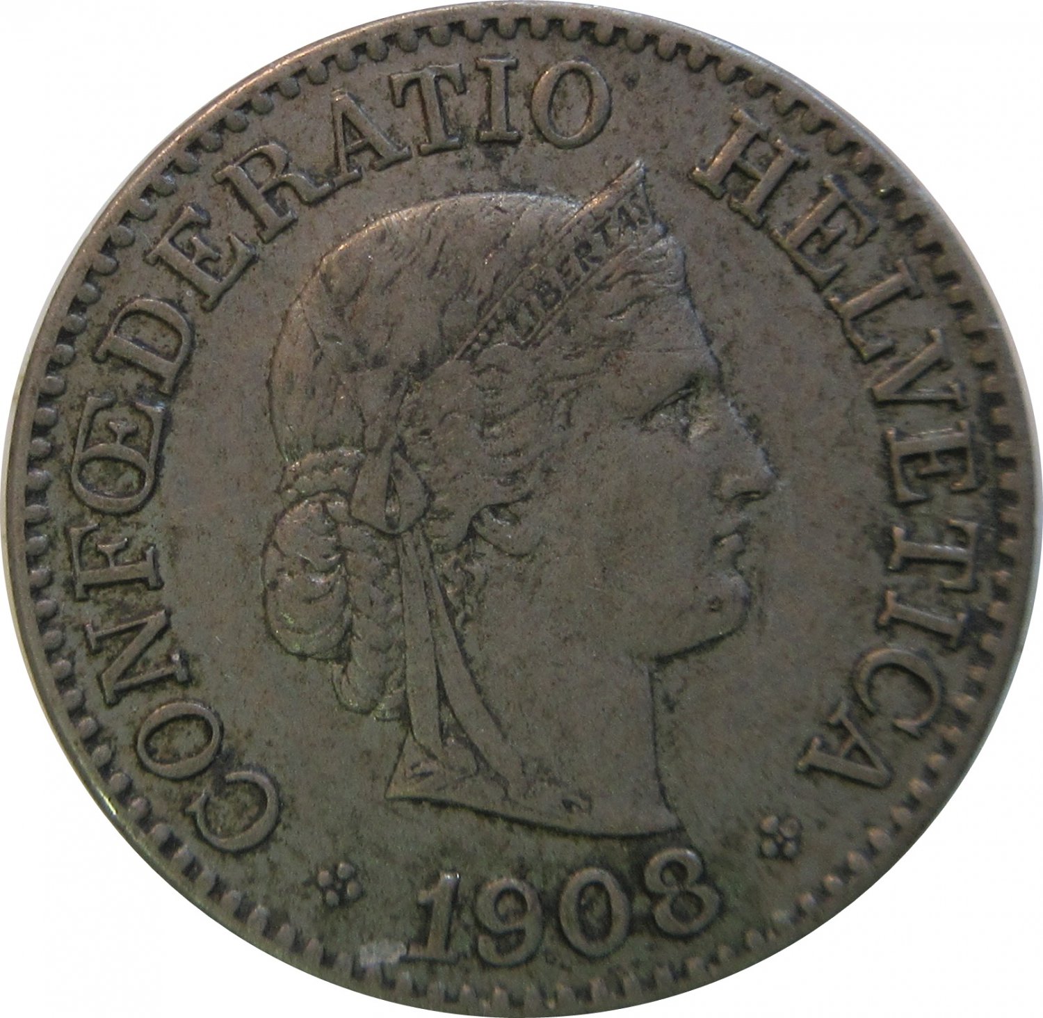 1908 Switzerland 10 Rappan