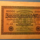 Germany 20000 REICHSBANKNOTE SEPT.20,1923 SN# 538662 MARK