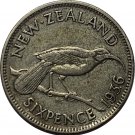 1936 New Zealand 6 Pence (Silver 125)