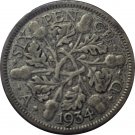 1934 Great Britain 6 Pence (Silver 125)