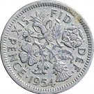 1954 Great Britain 6 Pence #2 (D)