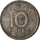 1958 Sweden 10 Ore (SILVER 125)