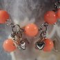 Coral Heart Charm Bracelet