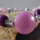 Lavender Jade, Crystal Coin Stretch Bracelet