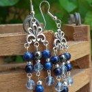 Hematite, Crystals & Blue Stone Earrings