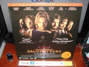 Laserdisc THE THREE MUSKETEERS 1993 Charlie Sheen Lot#2 LTBX THX LD