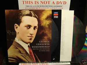 LD Music Video GEORGE GERSHWIN REMEMBERED: RHAPSODY IN PIANO 1987 Laserdisc [071 211-1 LH][