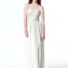 Dessy 2833*......Full length, Strapless, Chiffon Dress......White....Size 4