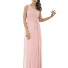 After Six 6651...Full Length, One shoulder, Chiffon Dress...Rose..Size 4...NWT