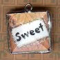 Glass Charm Antique French Pastille Label