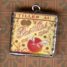 Glass Charm Antique French Pastille Label