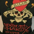 ED HARDY Rhinestone Love Kills Slowly Skull Black Hoodie M ED HARDY Rhinestone Love Kills Slowly Skull Black Hoodie M