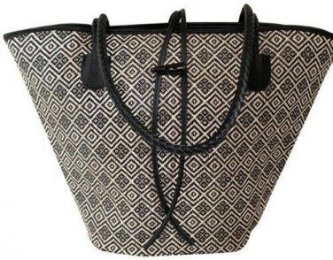 NEIMAN MARCUS Large Patterned Tote  ~ Black