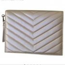 Neiman Marcus Faux Leather Quilted Clutch Bag