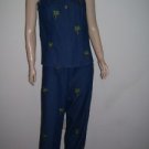 WOMENS ANNE CARSON BLUE JEAN DENIM CAPRIS SUIT SZ 8 M