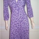 WOMENS BANANA REPUBLIC PURPLE WHITE JERSEY DRESS SZ M 6
