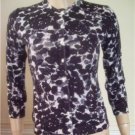 WOMENS J. CREW BLACK WHITE FLORAL CARDIGAN SWEATER SZ S