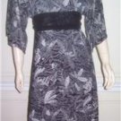 WOMENS MAX STUDIO BLACK WHITE KIMONO STYLE DRESS M 6 8