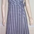 WOMENS  ~ NWT NINE WEST NAVY BLUE PLAID SUN DRESS SZ 6