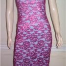 WOMENS BUFFALO DAVID BITTON PINK BLUE LACE DRESS SZ M 6