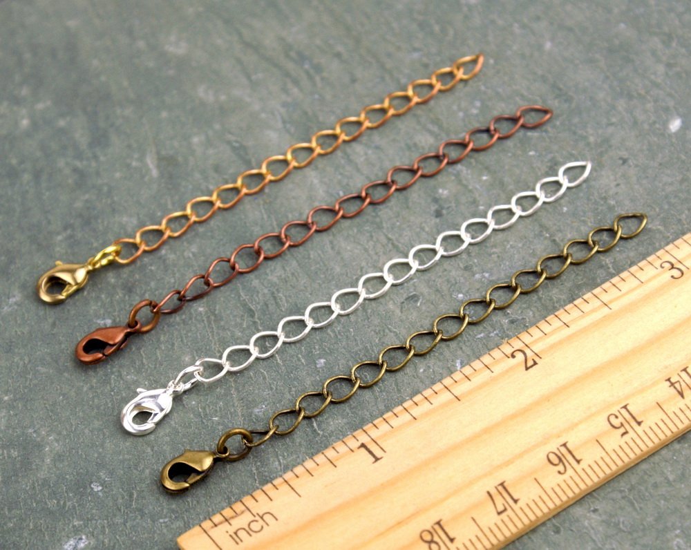 3inch Silver Plated Necklace Extender Bracelet Extender w/Clasp D07s