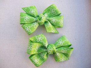 Lime Green Flower Clippies