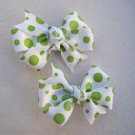 Lime Green Polka Dot Clippies