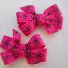 Hot Pink Flower Clippies