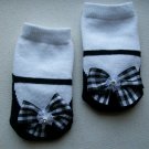 Black and White Checkerboard Bow Socks