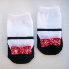 Red Flower Bow Socks