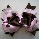 Pink & Brown Loopy Bow