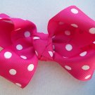Hot Pink & White Polka Dot Bow