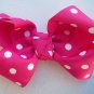 Hot Pink & White Polka Dot Bow