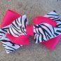 Hot Pink Zebra Stacked Bow