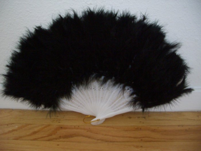 BLACK Feather Fan ~ Also called as Dancing Fan ~