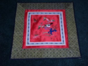 Square Tapestry with butterfly & flowers   *** FREE SHIPPING ***
