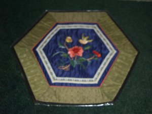 HEXAGON Tapestry with BIRD & FLOWERS   *** FREE SHIPPING ***