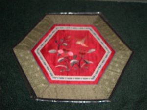HEXAGON Tapestry with BIRD & FLOWERS   *** FREE SHIPPING ***