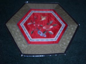 HEXAGON Tapestry with BIRD & FLOWERS   *** FREE SHIPPING ***