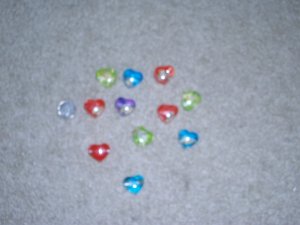 HEART SHAPE  OCEAN BLUE WITH SHELL INSIDE THE BEAD   ** FREE SHIP **