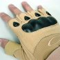Half Finger Tactical Knuckle Pilot Assault Gloves Tan