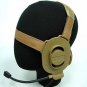 ELITE II Headset Tan for ICOM PTT 2 Pin Radio/ Walkie