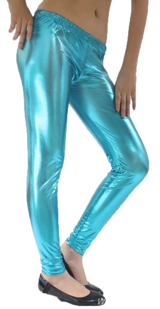 Turquoise Small Shiny New Leggings