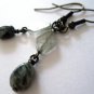 Rutilated and gray quartz earrings