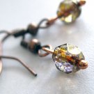 Picasso Czech Glass Copper Earrings